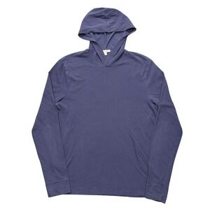 Standard James Perse Cotton Pullover Hoodie Lightweight Minimalist Blue Size 1